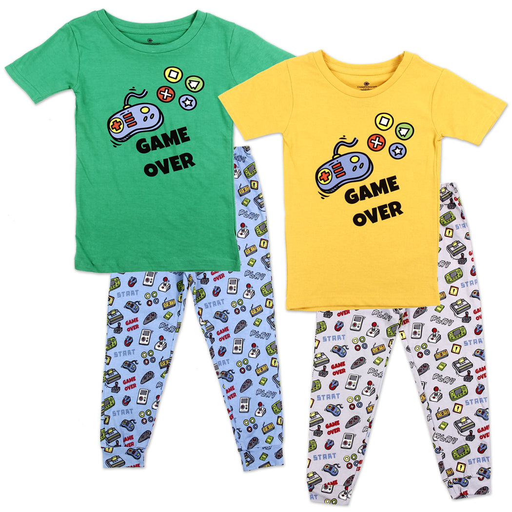 Boys 4-14 2-Piece Cotton Pajamas Set - 2 Colors (Pack of 12)