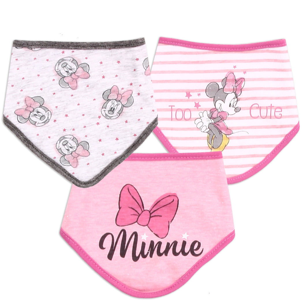 MINNIE MOUSE Girls 0-12M 3-Pack Bibs (Pack of 6)