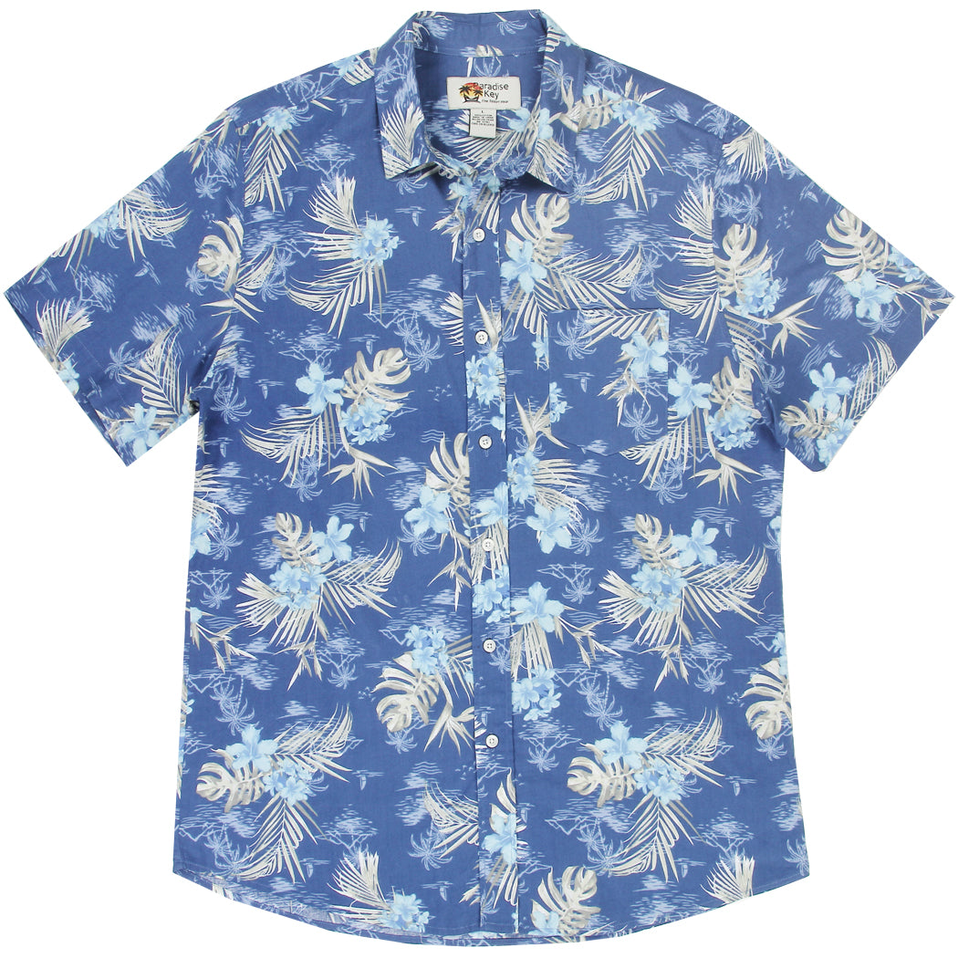PARADISE KEY Men's Tropical 100% Cotton Shirt (Pack of 3 - By Size)