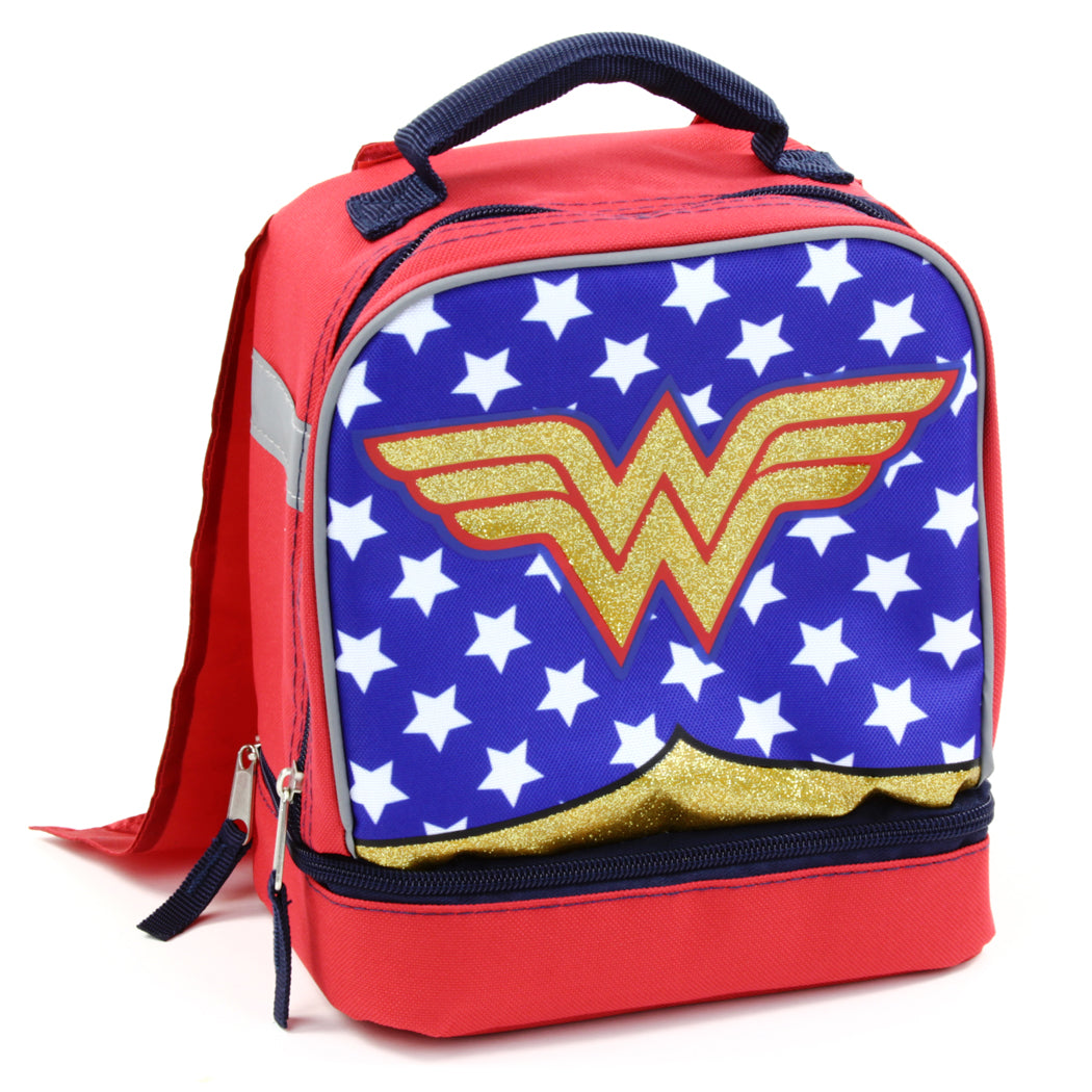 WONDER WOMAN Drop Bottom Lunch Bag With Cape (Pack of 3)